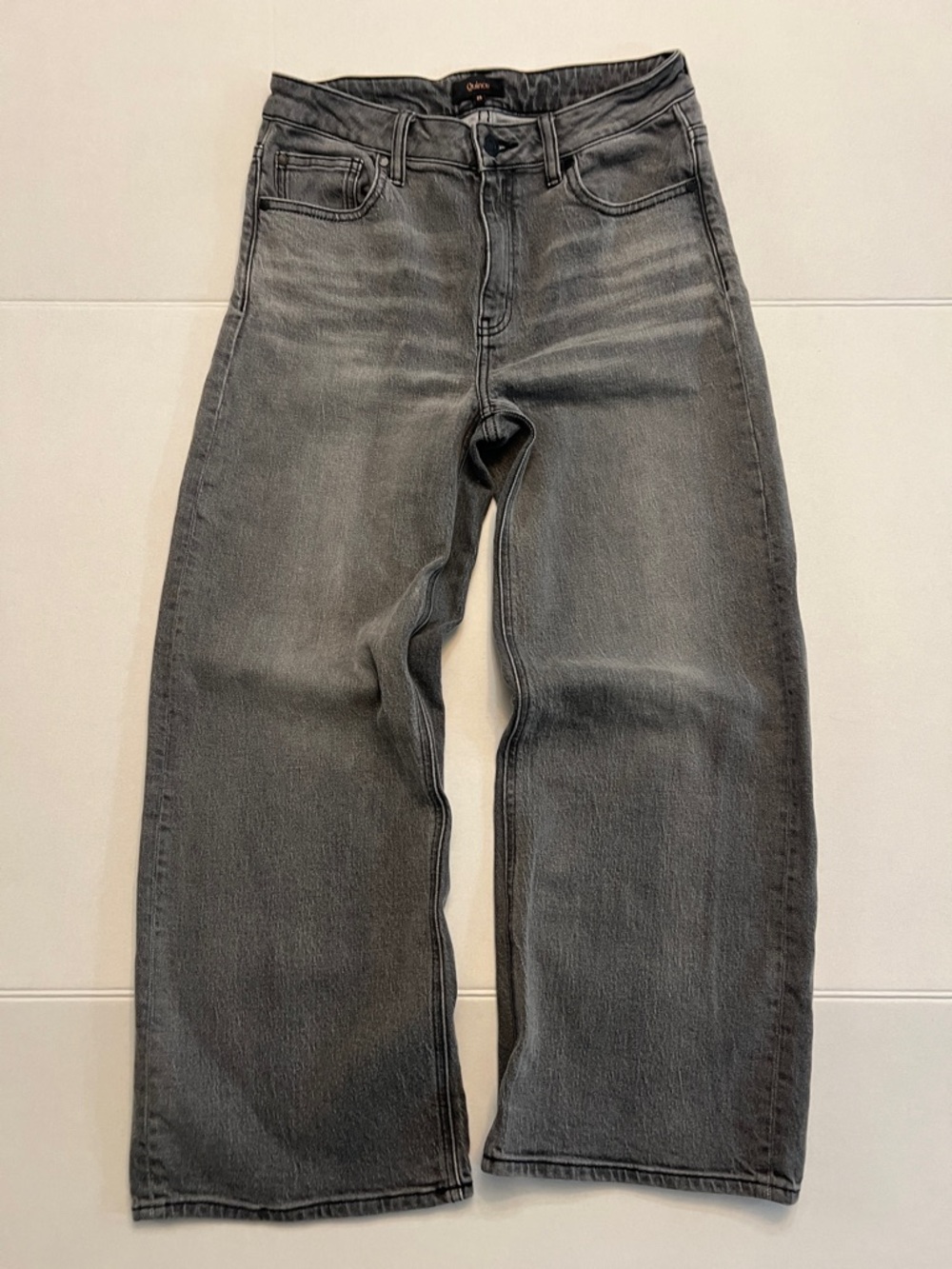 QUINCE ORGANIC COTTON BELLA STRETCH RELAXED STRAIGHT LEG JEANS GRAY SIZE 29 - Picture 3 of 15
